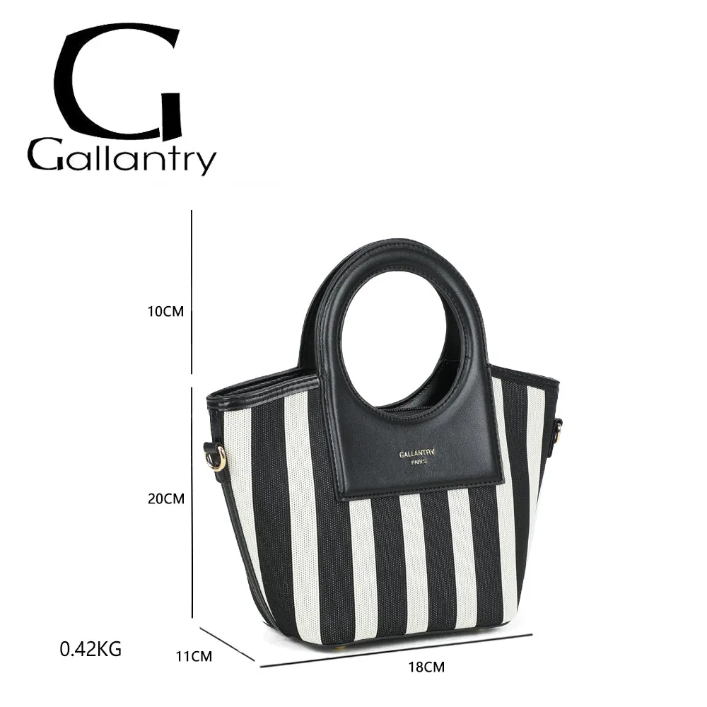 Gallantry Paris Marbella sac main rayé khaki beige