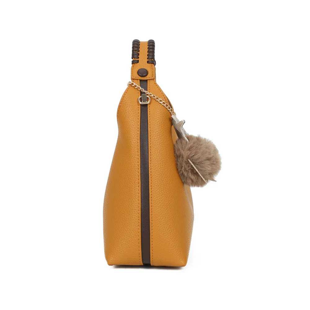 Gallantry Paris La Novelle sac à main noir tressé pompon
