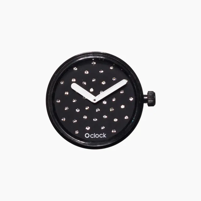 O bag O clock mécanisme cristal black quartz