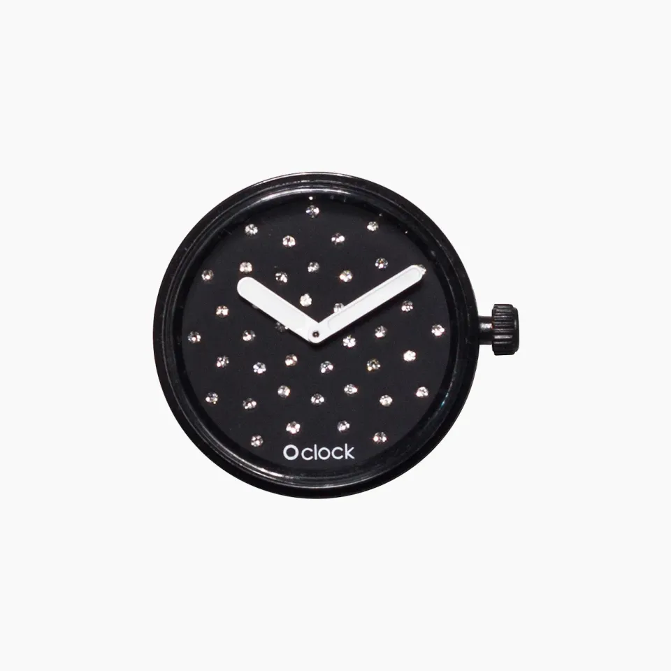 O bag O clock Cristal montre noir mouvement quartz