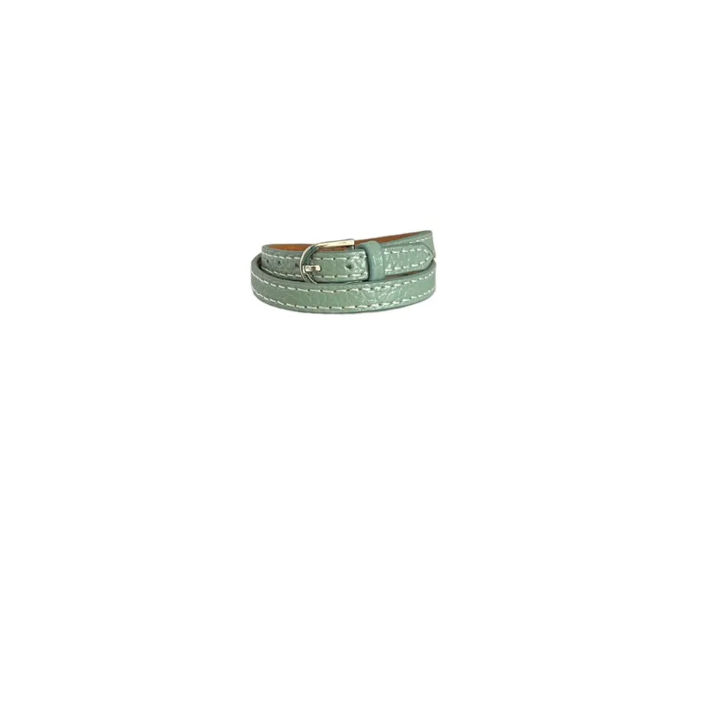 Hexagone Cuir Twins bracelet cuir double tour noir réglable