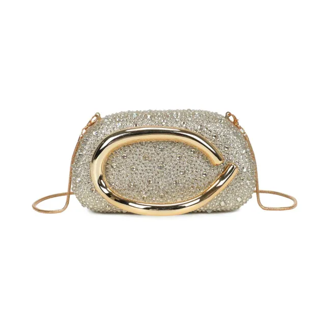 Gallantry La Pépite pochette soirée strass or