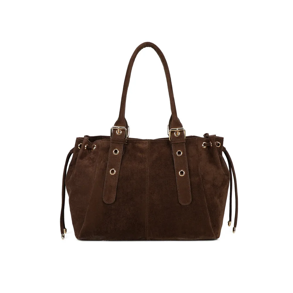 Gallantry Le Brunel sac cabas Coffee effet suédé grand