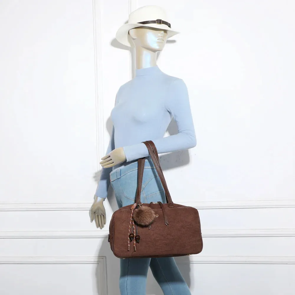 Gallantry Paris Ovalia sac à main épaule coffee suédine