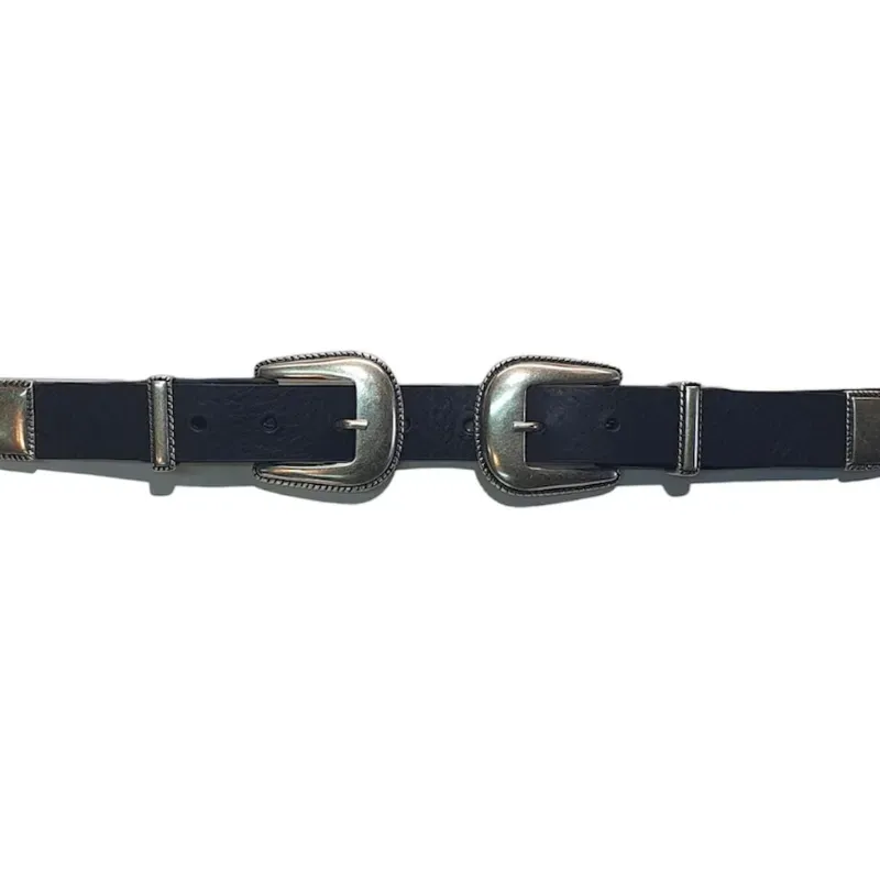 Hexagone Cuir Madonna ceinture cuir noir 85 cm