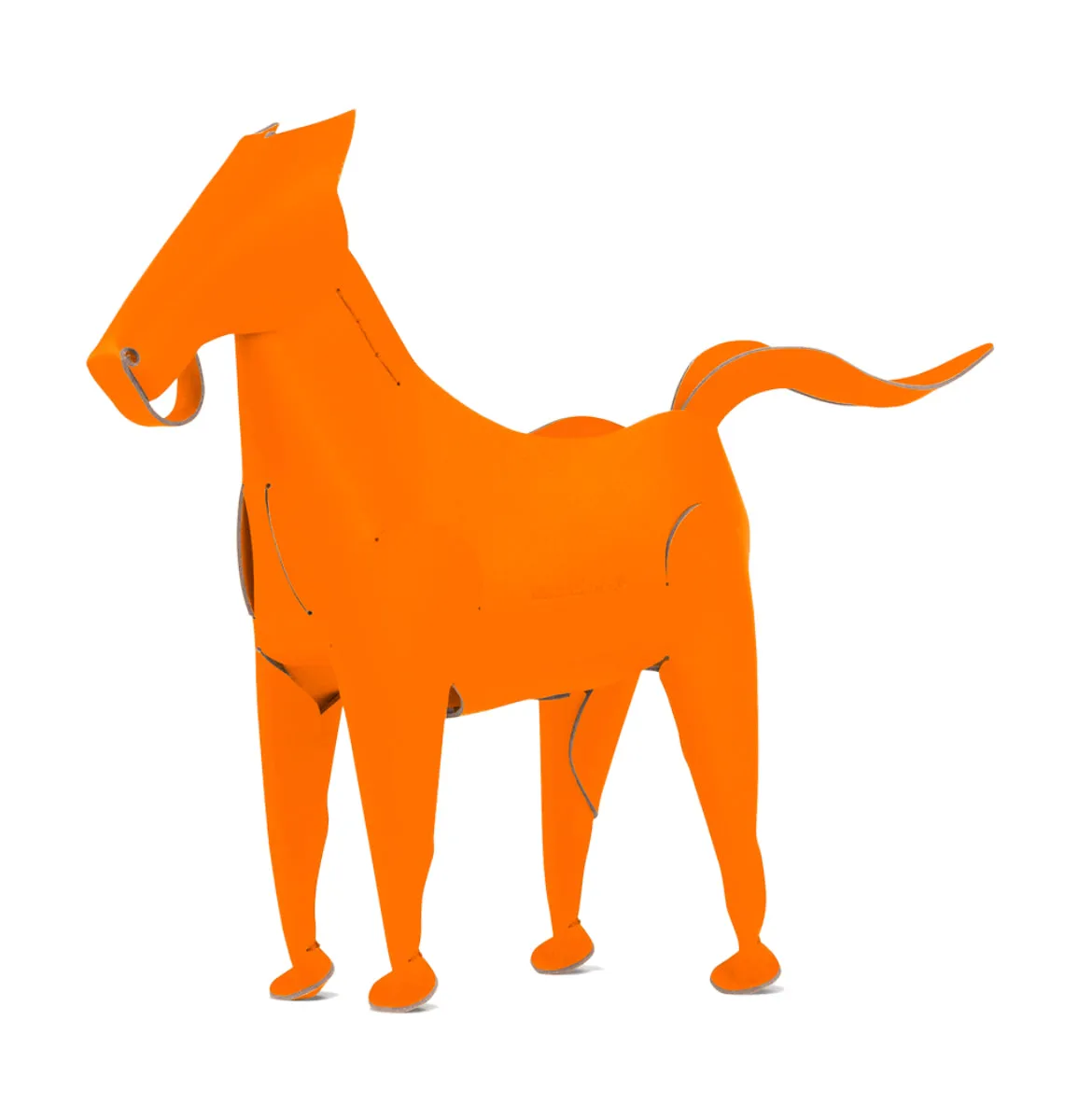 Hexagone Cuir Cheval pot à crayons cuir rouge 27 cm