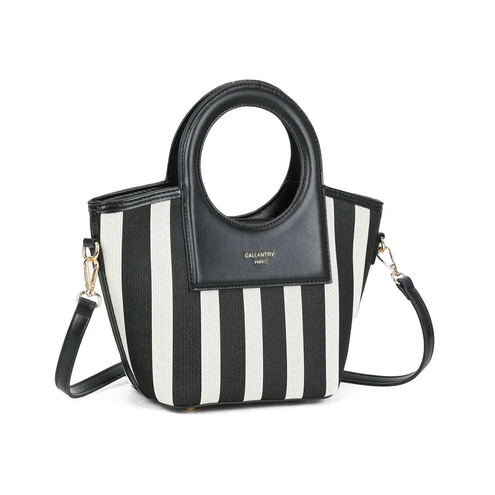 Gallantry Paris Marbella sac main rayé khaki beige