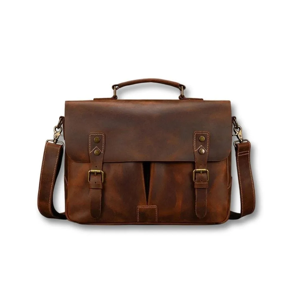 Maison Sacoches Xaren Sacoche Marron 37cm Cuir Ordinateur