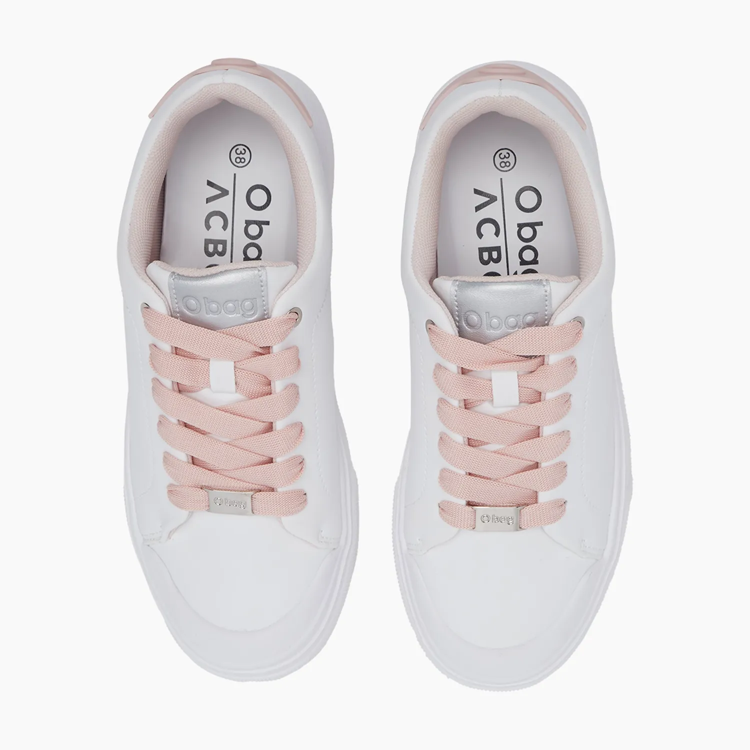 O bag sneakers femme blanc blush recyclées