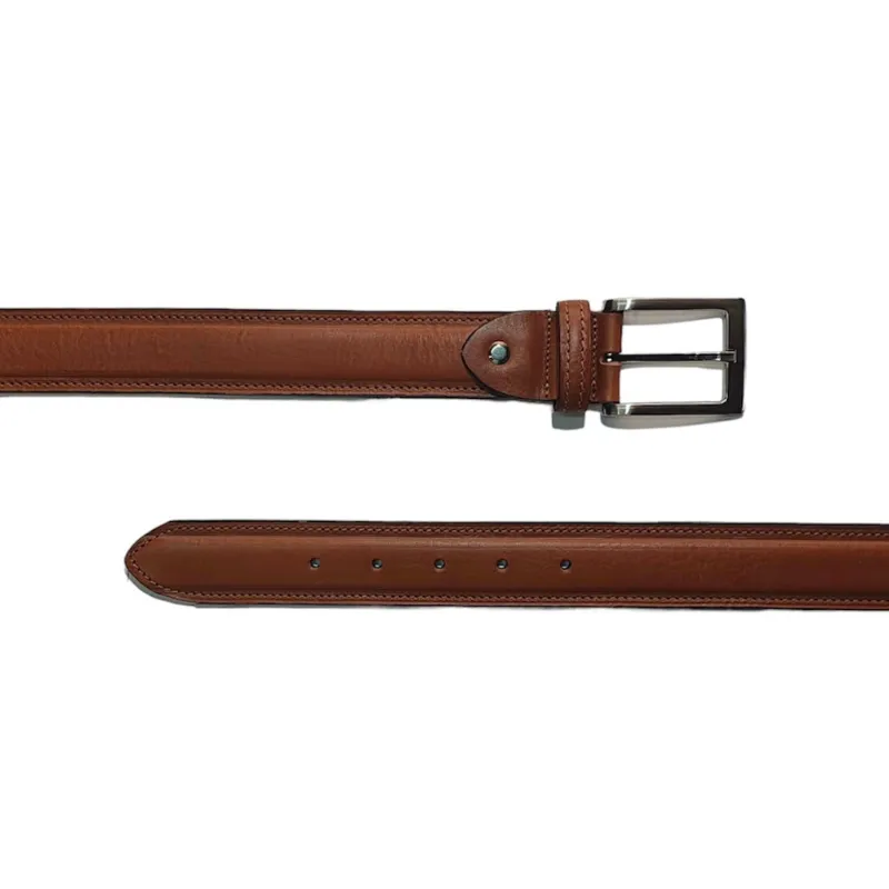 Hexagone Cuir Henri ceinture cuir noir 3,5 cm