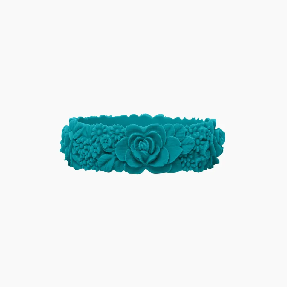 O bag O Bracelet Flower bracelet silicone bleu aqua S