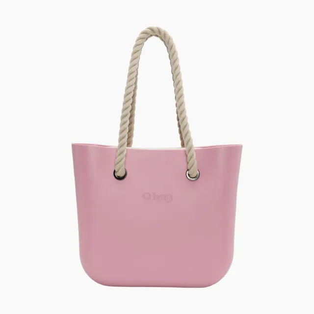 O bag mini sac manico lungo canvas blush complet