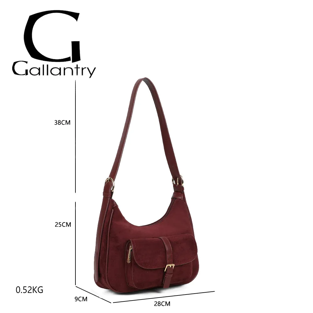 Gallantry Paris La Désirable sac bandoulière taupe foncé suédine