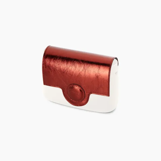O bag Pocket rabat laminé rouge