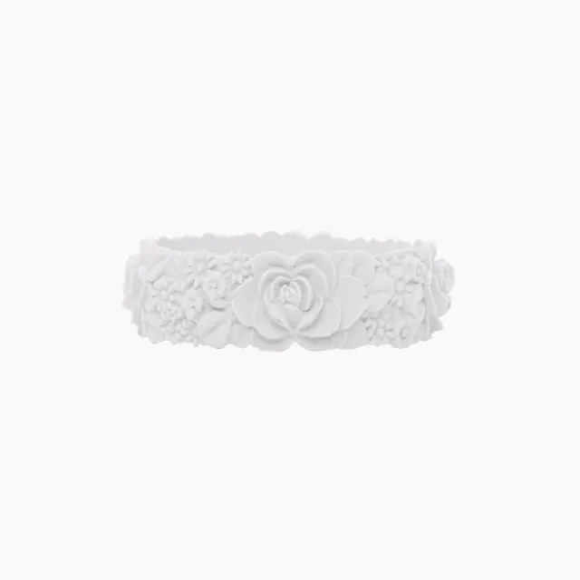 O bag Flower Big bracelet blanc taille M