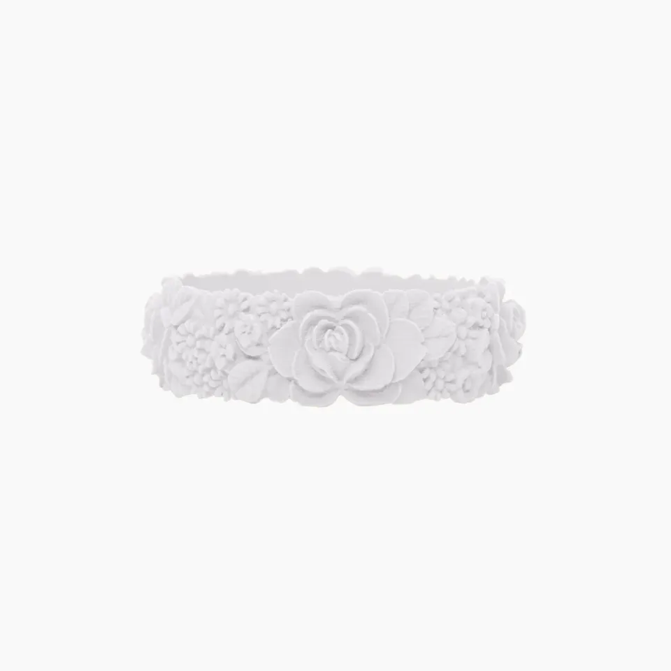 O bag Flower Big bracelet blanc taille M
