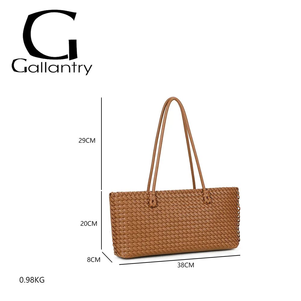 Gallantry Bréva sac cabas tressé noir zippé