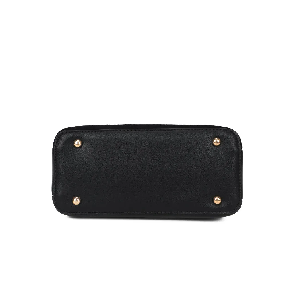 Gallantry Cyrielle sac à main noir grainé velours