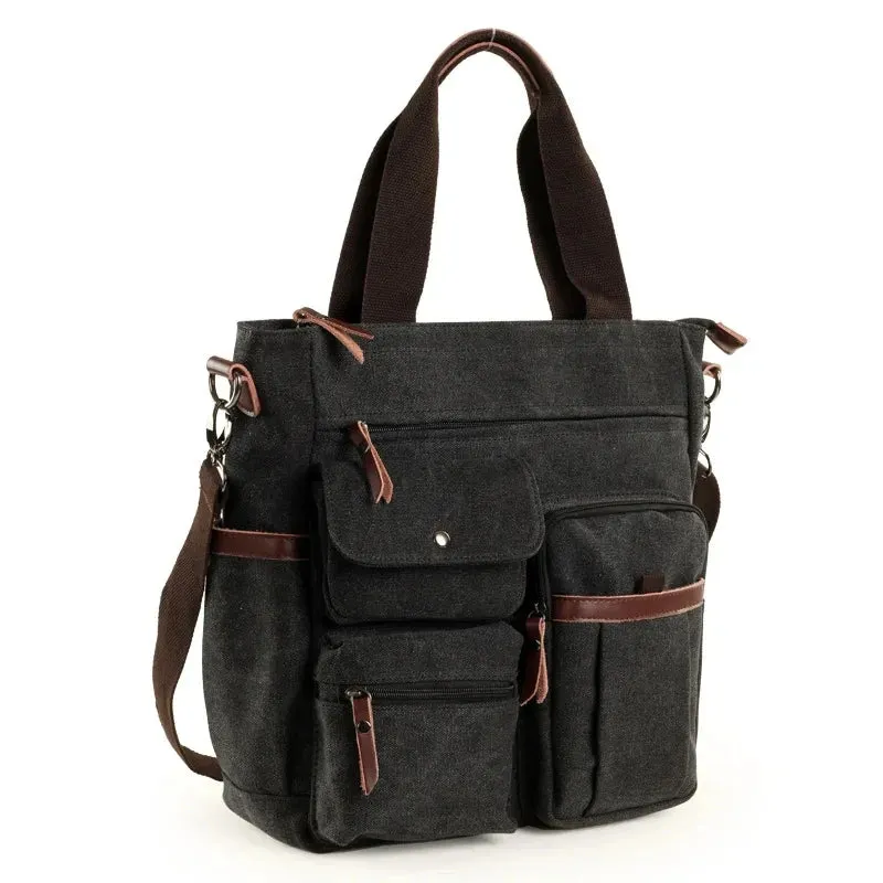Mon Sacoche Messager Toile sacoche homme marron poches