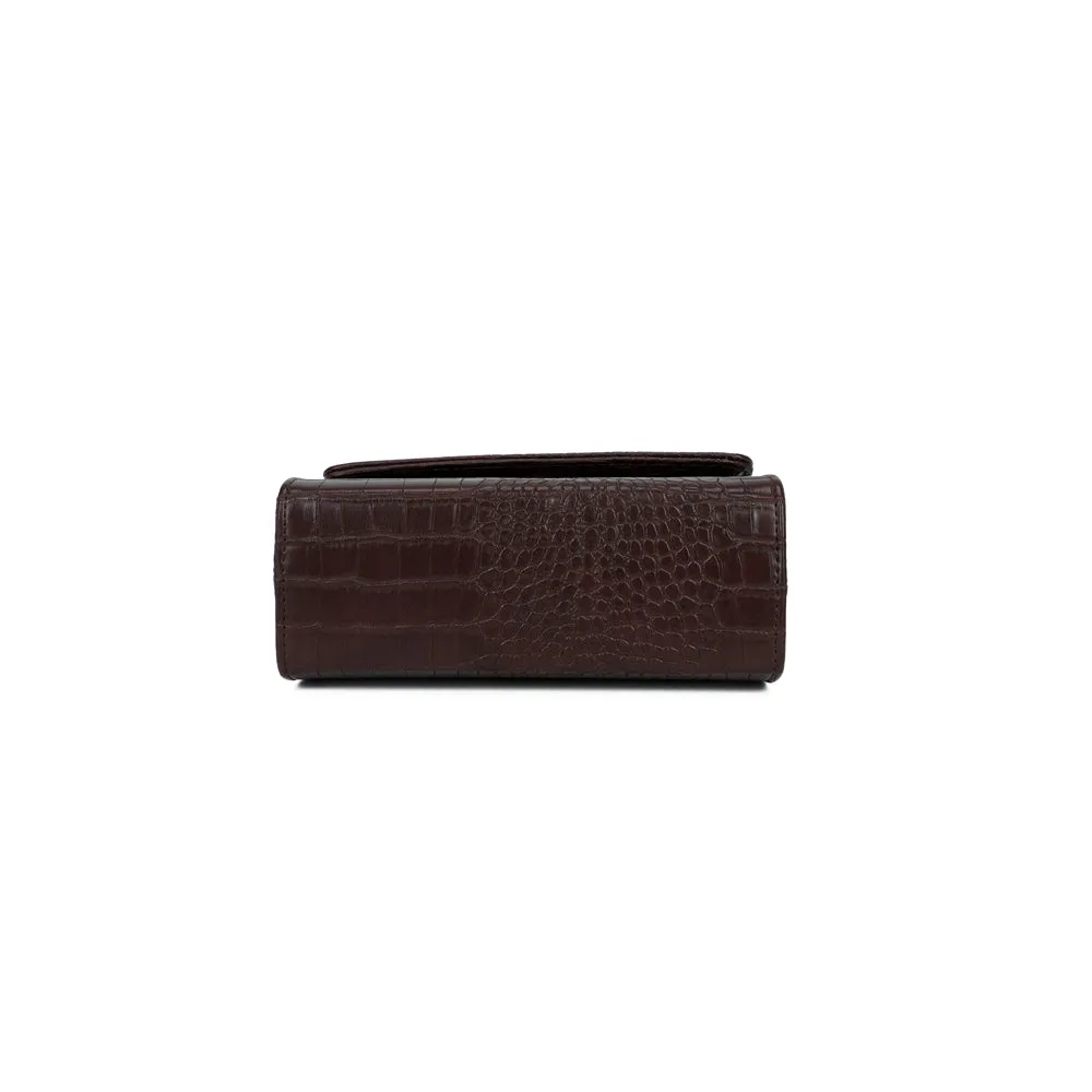 Gallantry Paris Brunello petit sac effet croco coffee