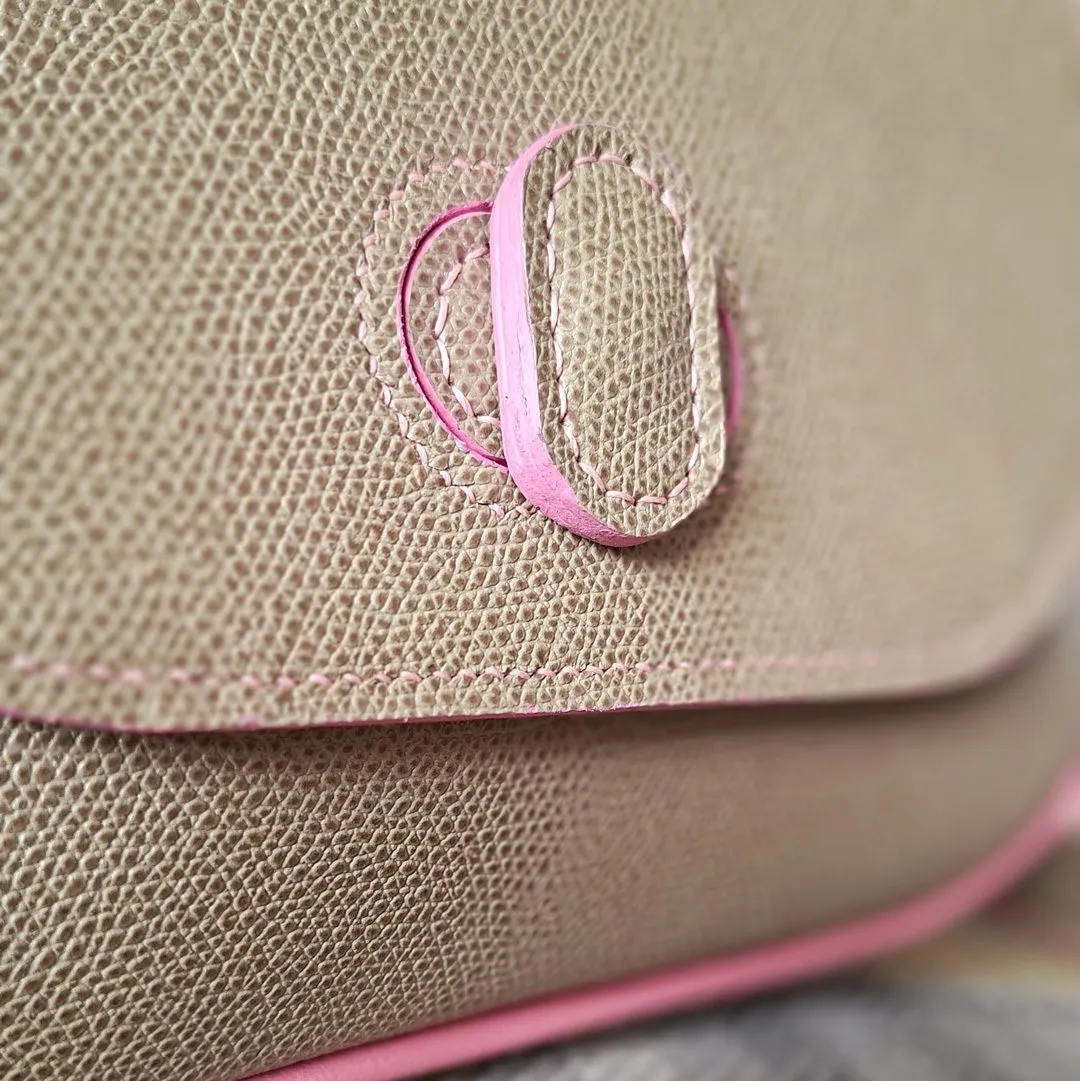 Atelier Anne R sac bandoulière cuir Epsom taupe rose