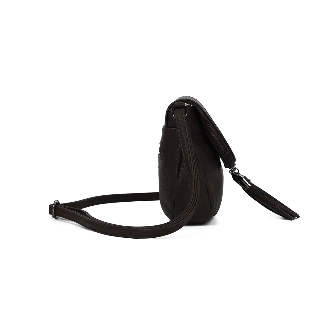 Gallantry La Mokaïa sac bandoulière coffee pompons