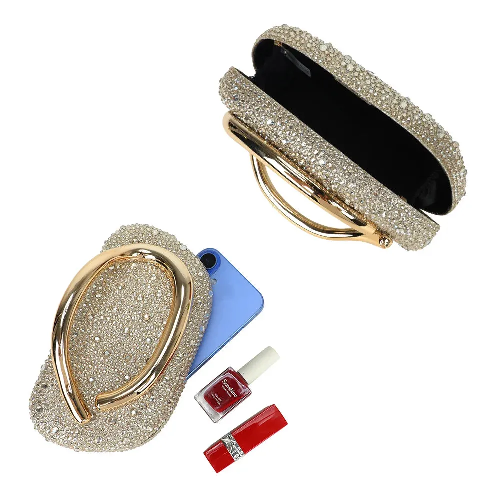 Gallantry La Pépite pochette soirée strass or