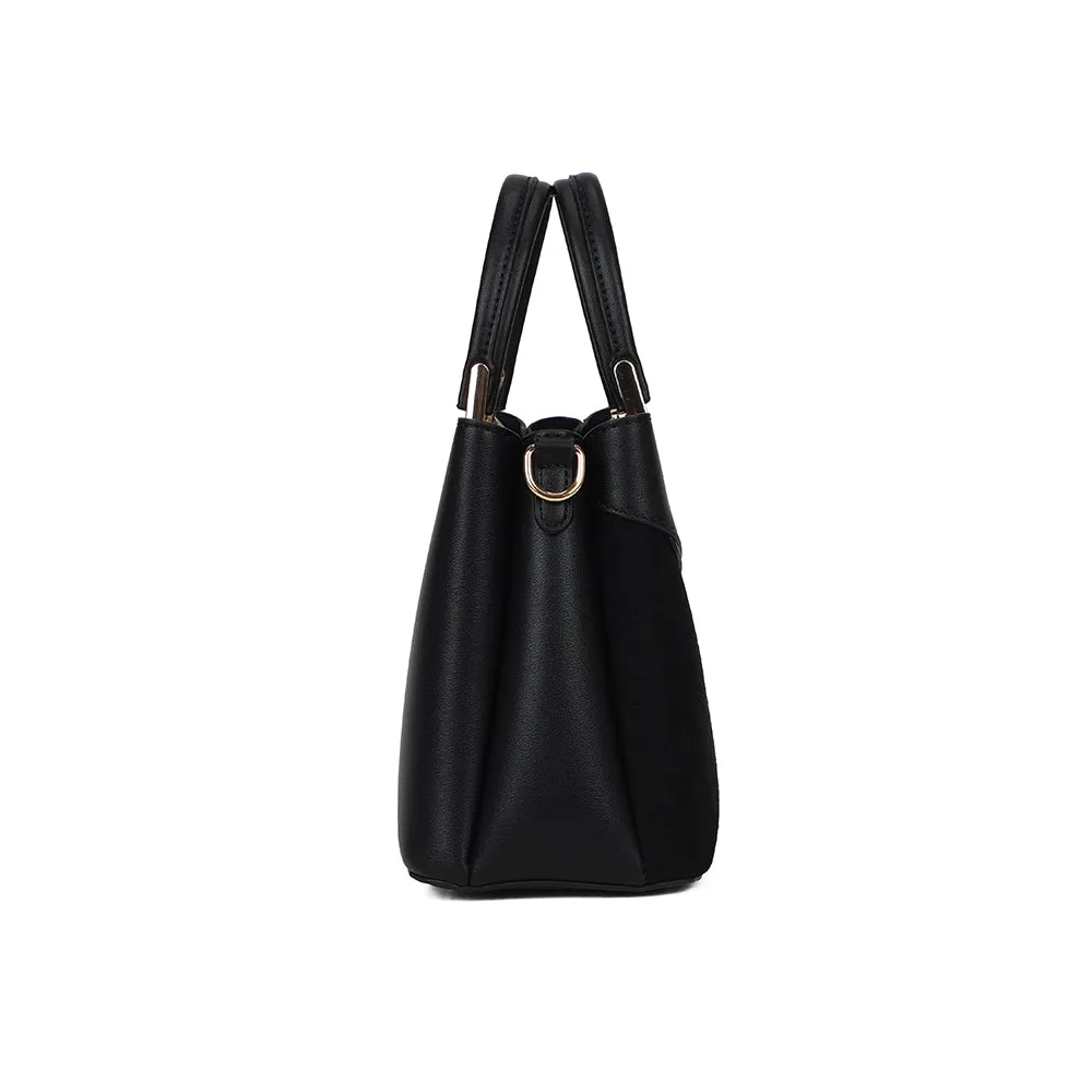 Gallantry Cyrielle sac à main noir grainé velours