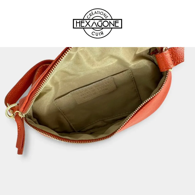 Hexagone Cuir Banane Small banane cuir noir