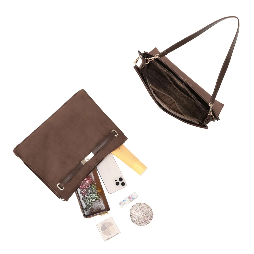 Gallantry Paris Véla sac à main marron suédine