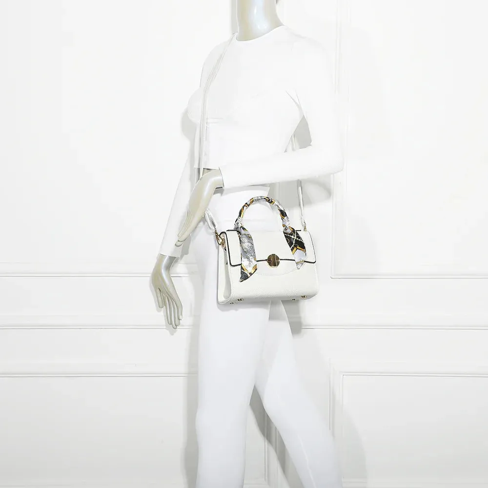 Gallantry Paris Éclat Moderne sac à main blanc effet serpent