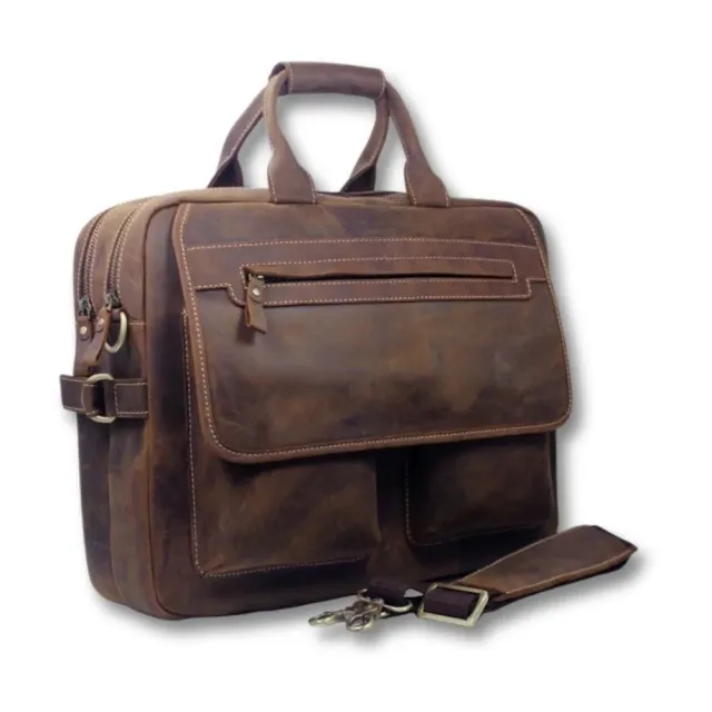 Maison Sacoches Valen sacoche marron cuir PC 15"