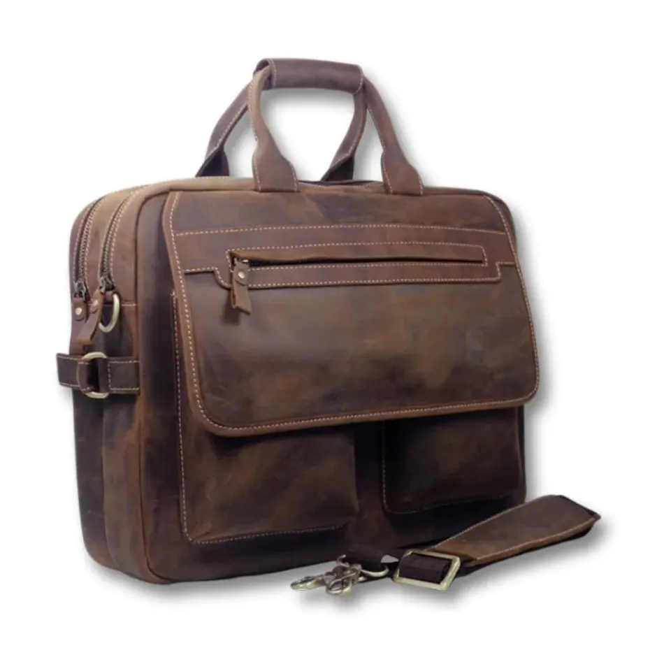 Maison Sacoches Valen sacoche marron cuir PC 15"