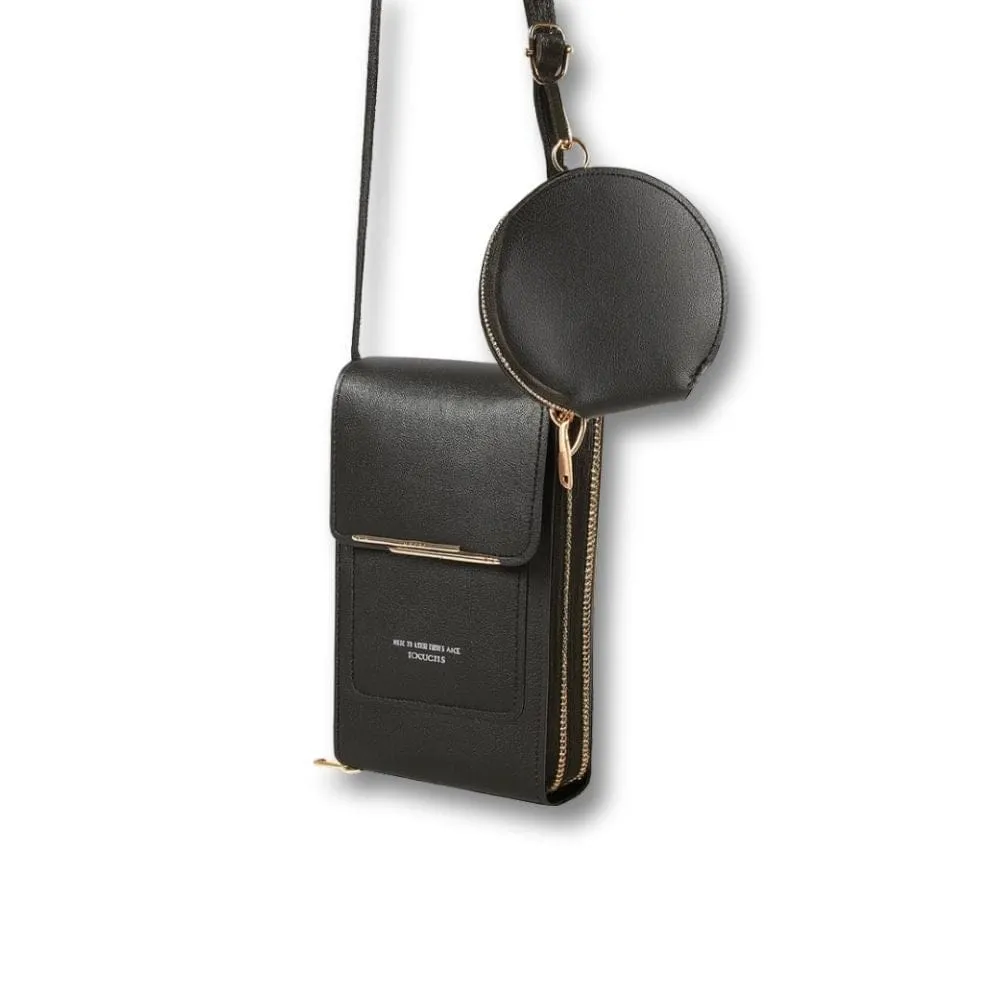 Maison Sacoches Lyséa mini sacoche téléphone marron tactile