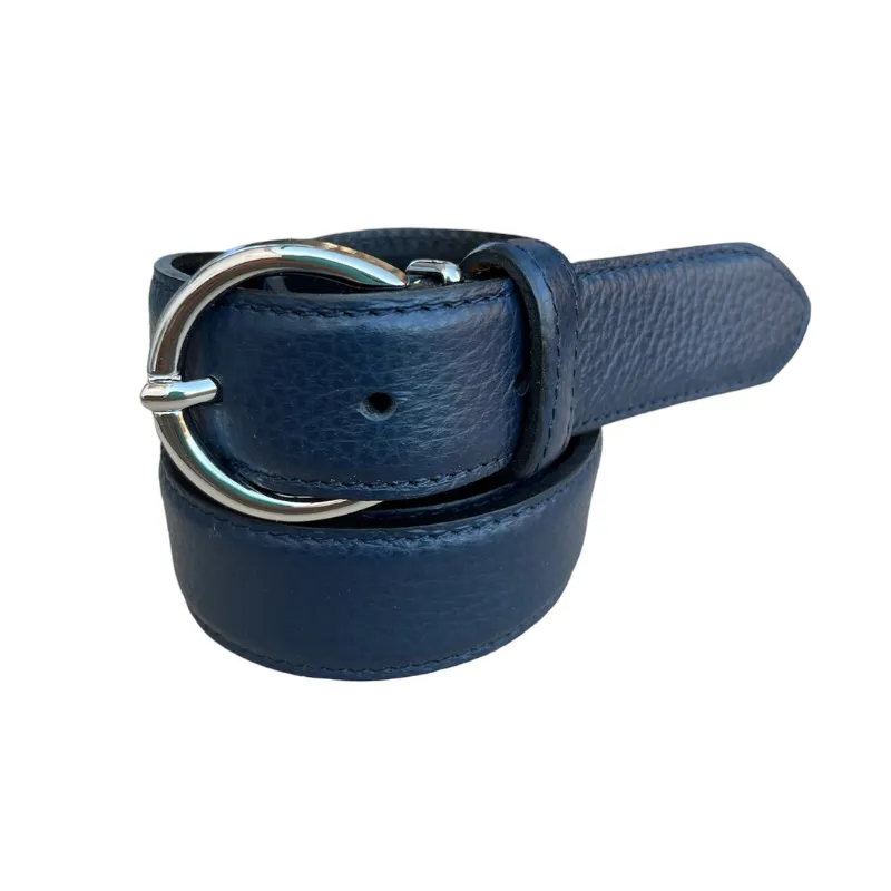 Hexagone Cuir Grainée ceinture cuir Noir 90 cm