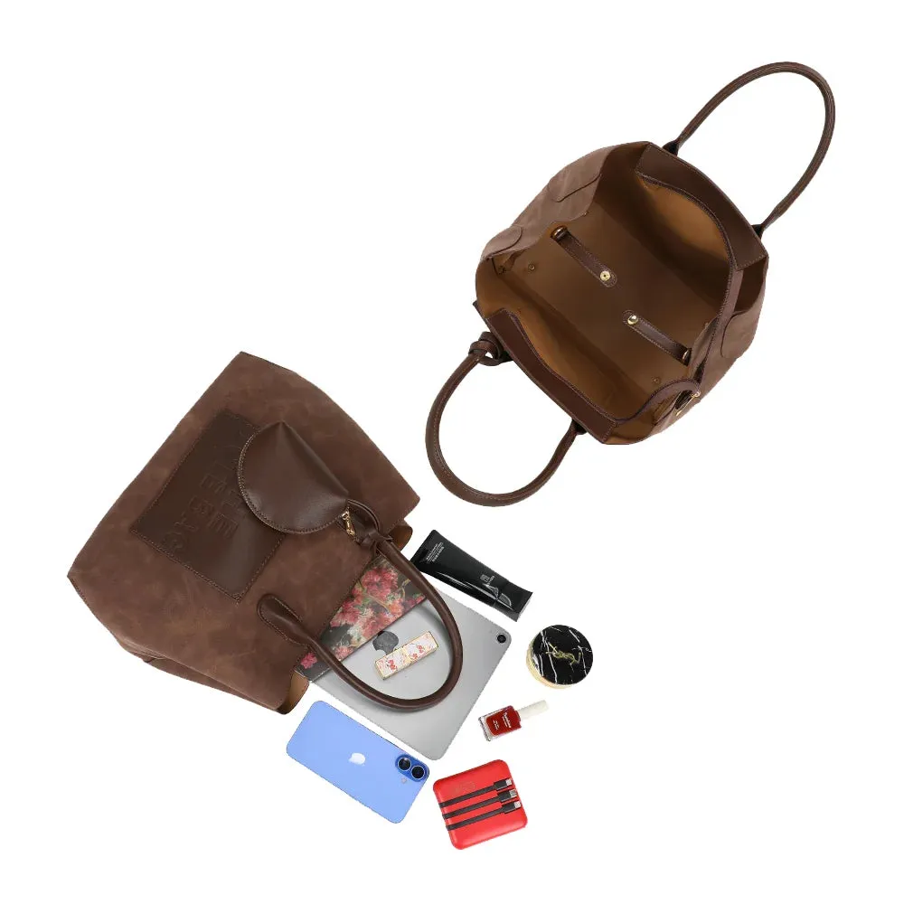 Gallantry Paris Le Lavana sac à main Coffee effet daim