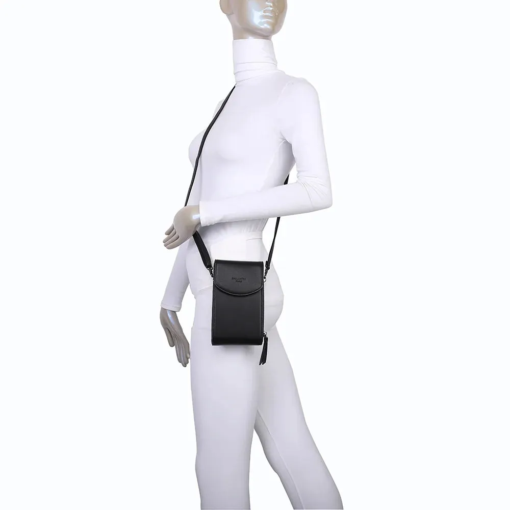 Gallantry Délicate mini sac bandoulière noir téléphone