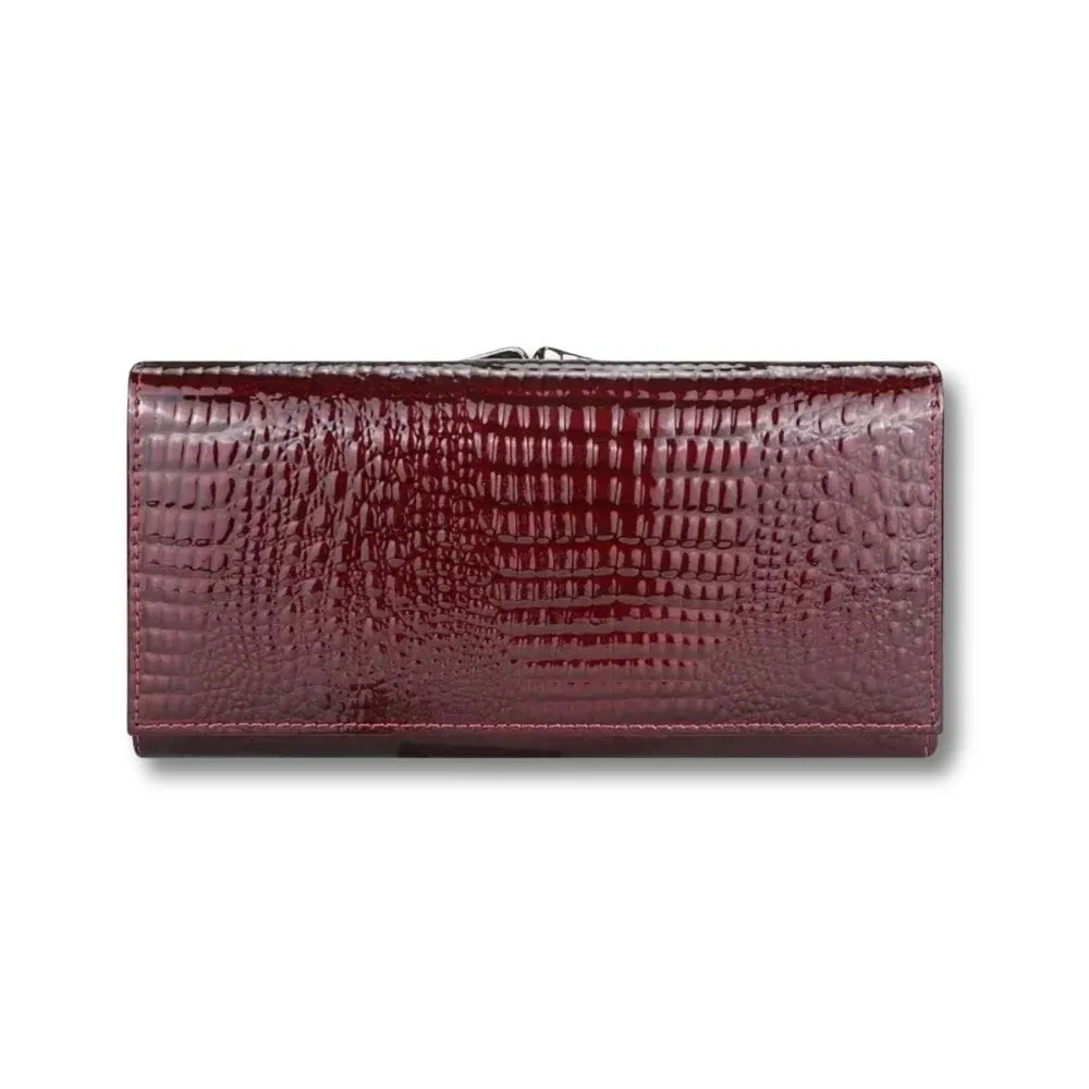 Maison Sacoches Kaïa Portefeuille Femme Rose Cuir Verni