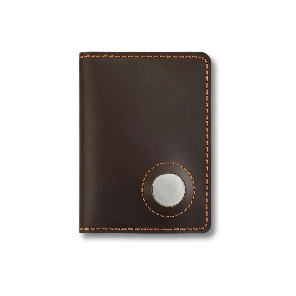 Maison Sacoches Line porte-cartes homme vert cuir AirTag