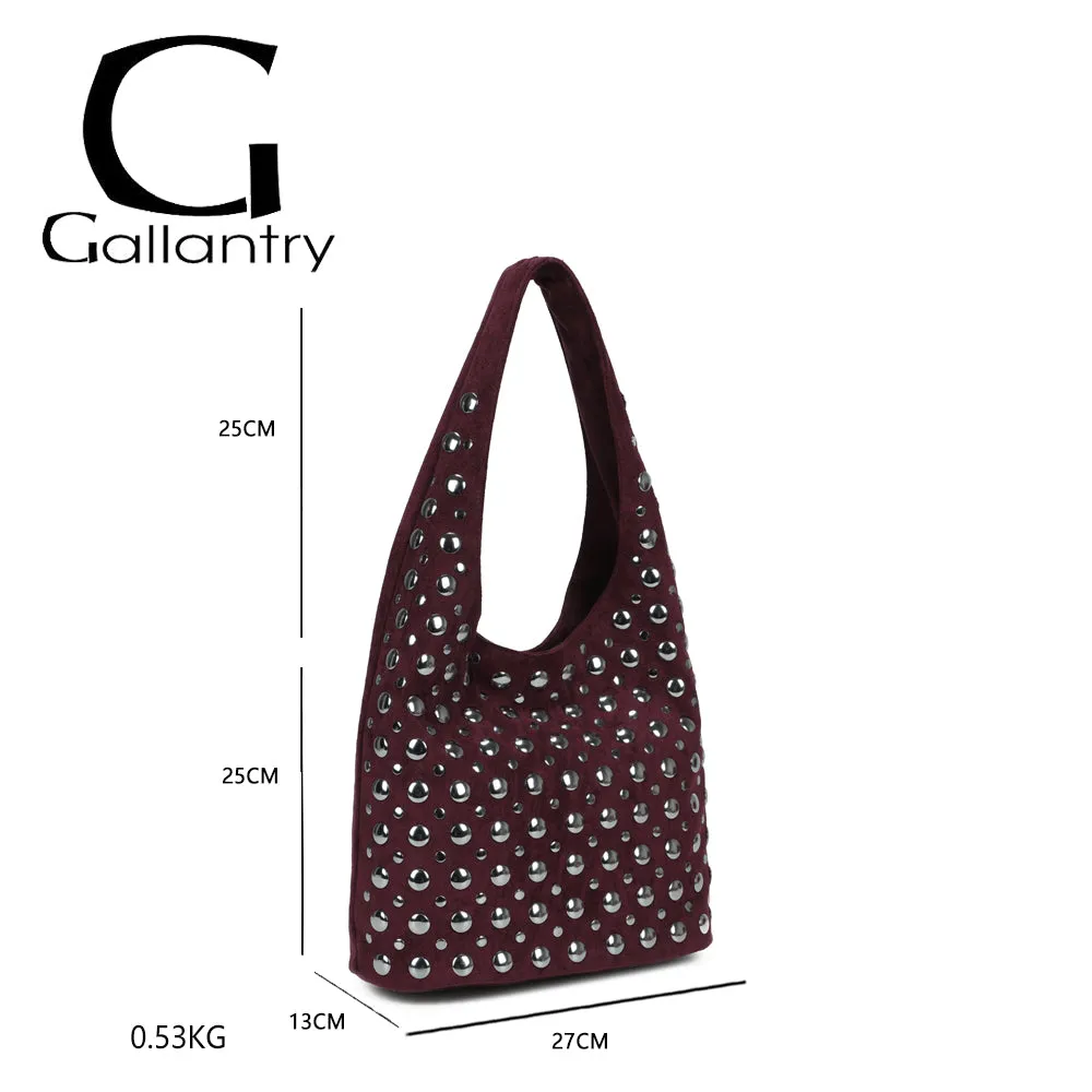 Gallantry Kalyss sac épaule clouté bordeaux