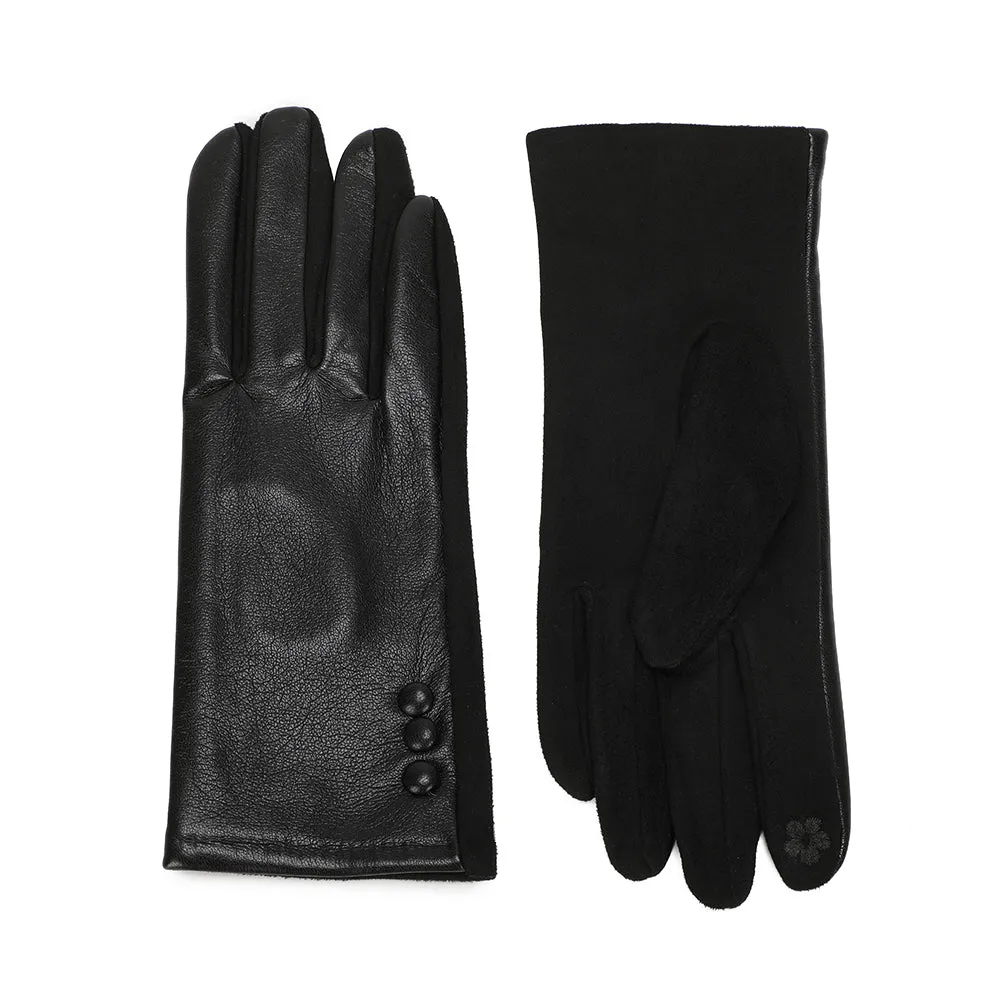 Gallantry Paris Bouton Chic gants tactiles hiver noir