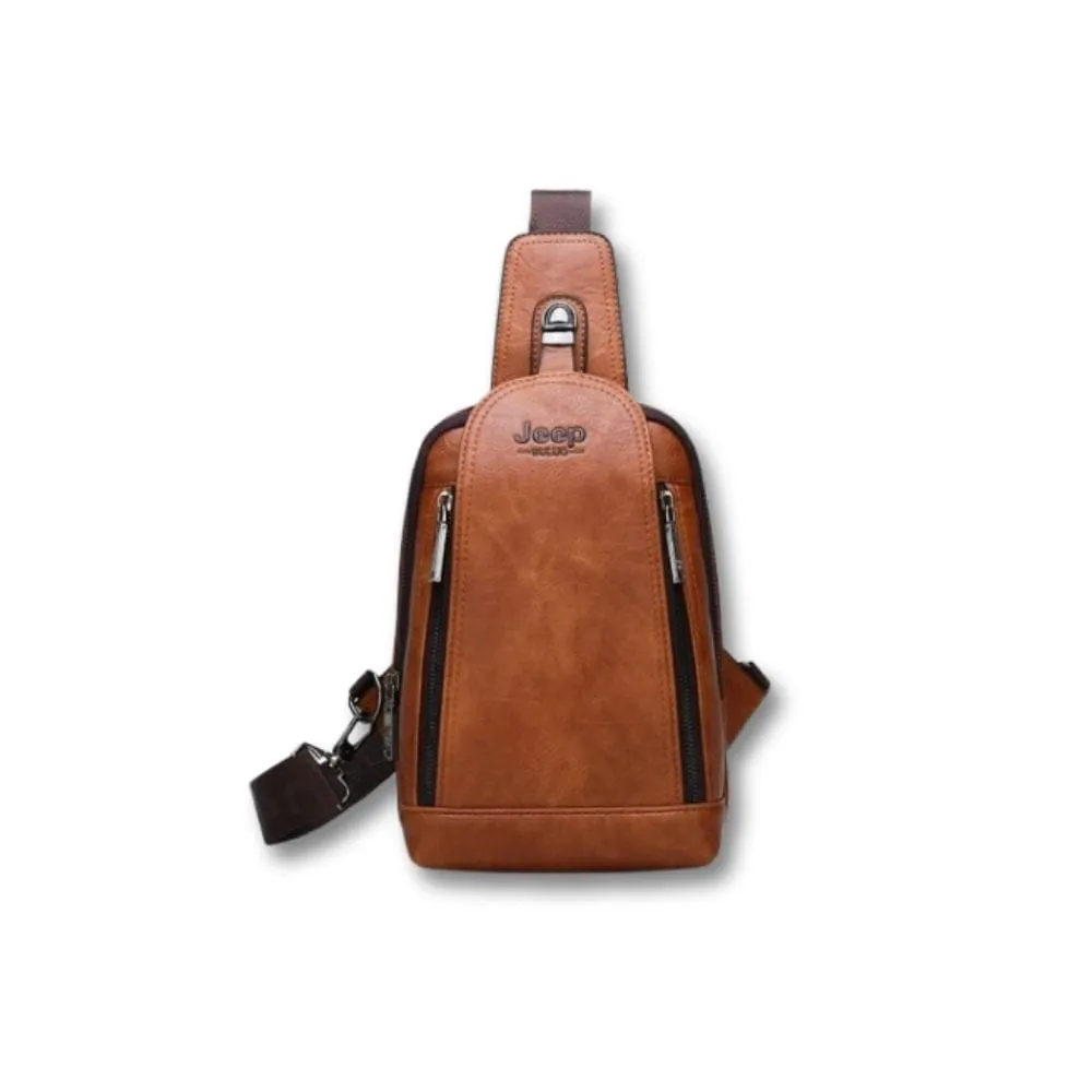 Maison Sacoches Cael sacoche cuir kaki homme