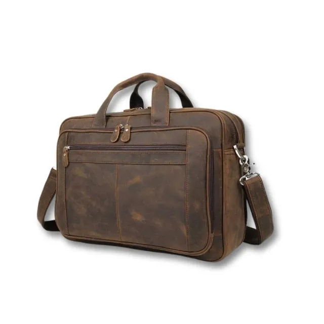 Maison Sacoches Darius Cartable cuir marron 15,6 pouces