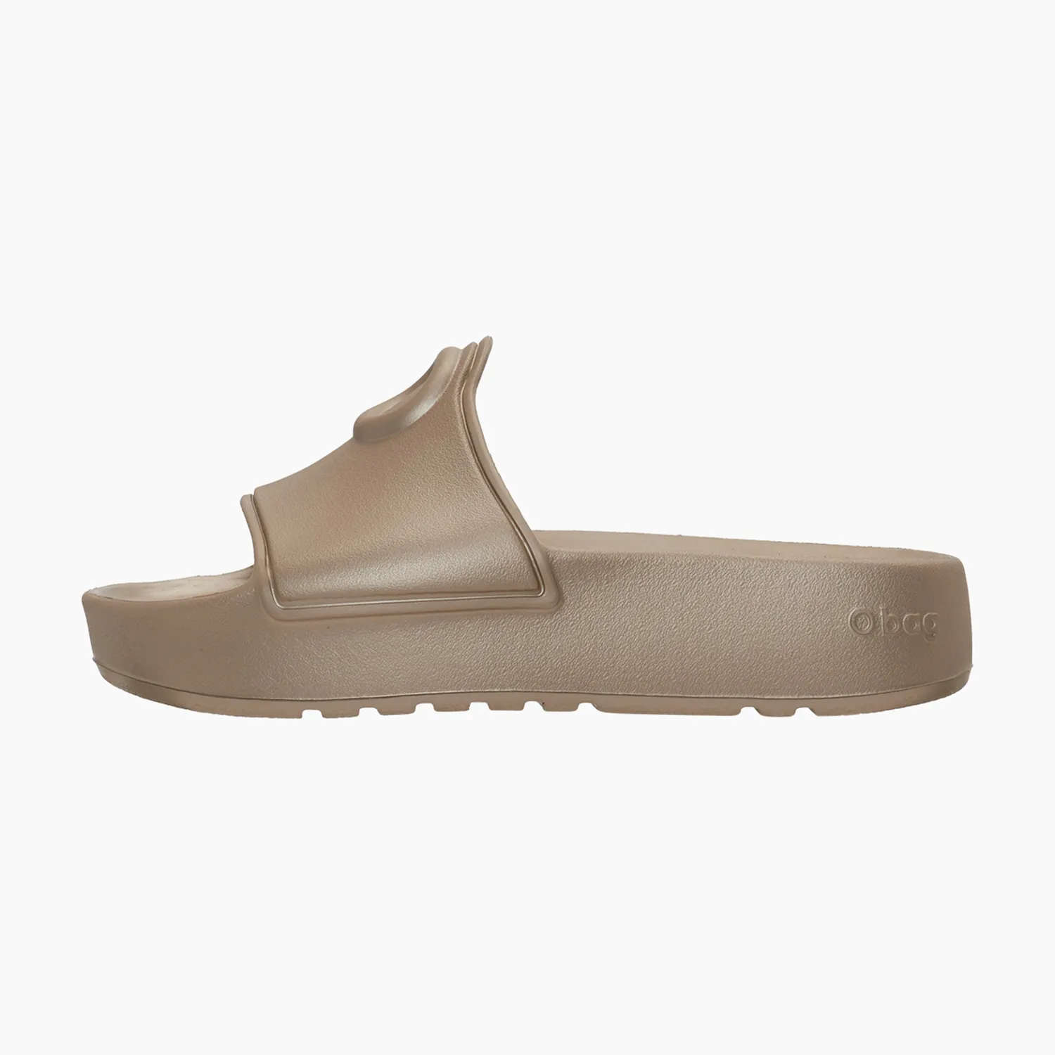 O bag O slippers claquettes sabbia metal beige doré