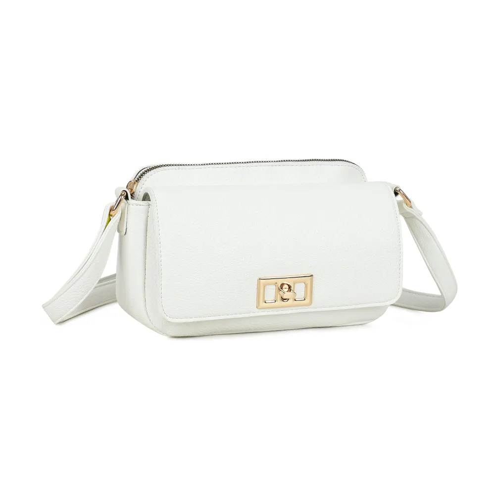Gallantry Divine sac bandoulière rabat blanc grainé