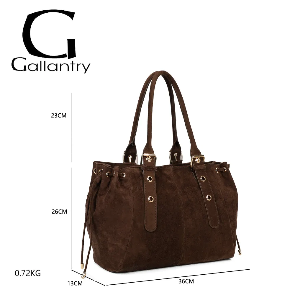 Gallantry Le Brunel sac cabas Coffee effet suédé grand