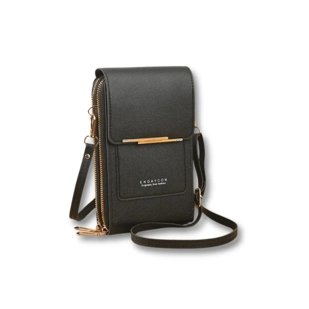 Maison Sacoches Orelia mini sac téléphone marron