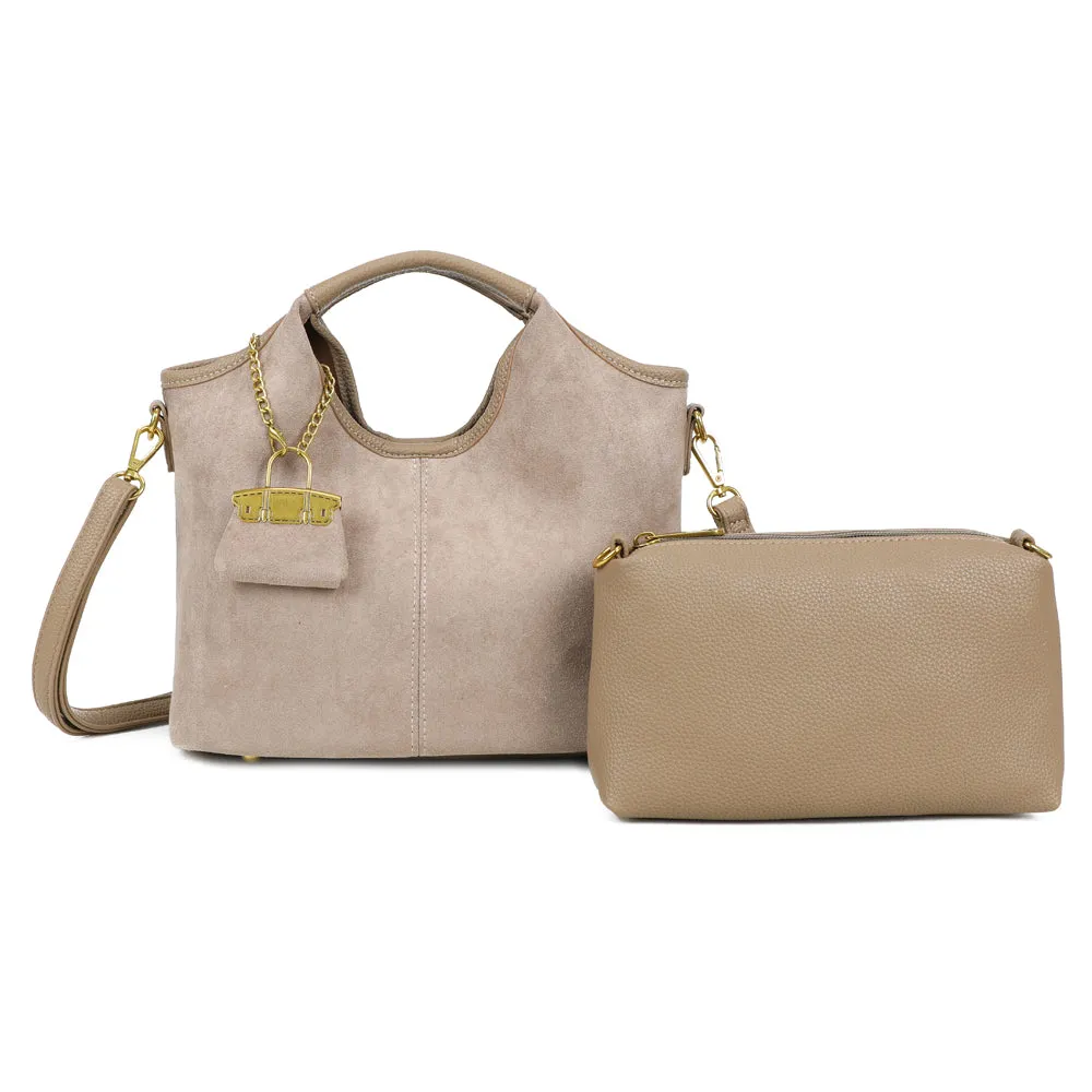 Gallantry Celestia Suédine sac main coffee effet suédé