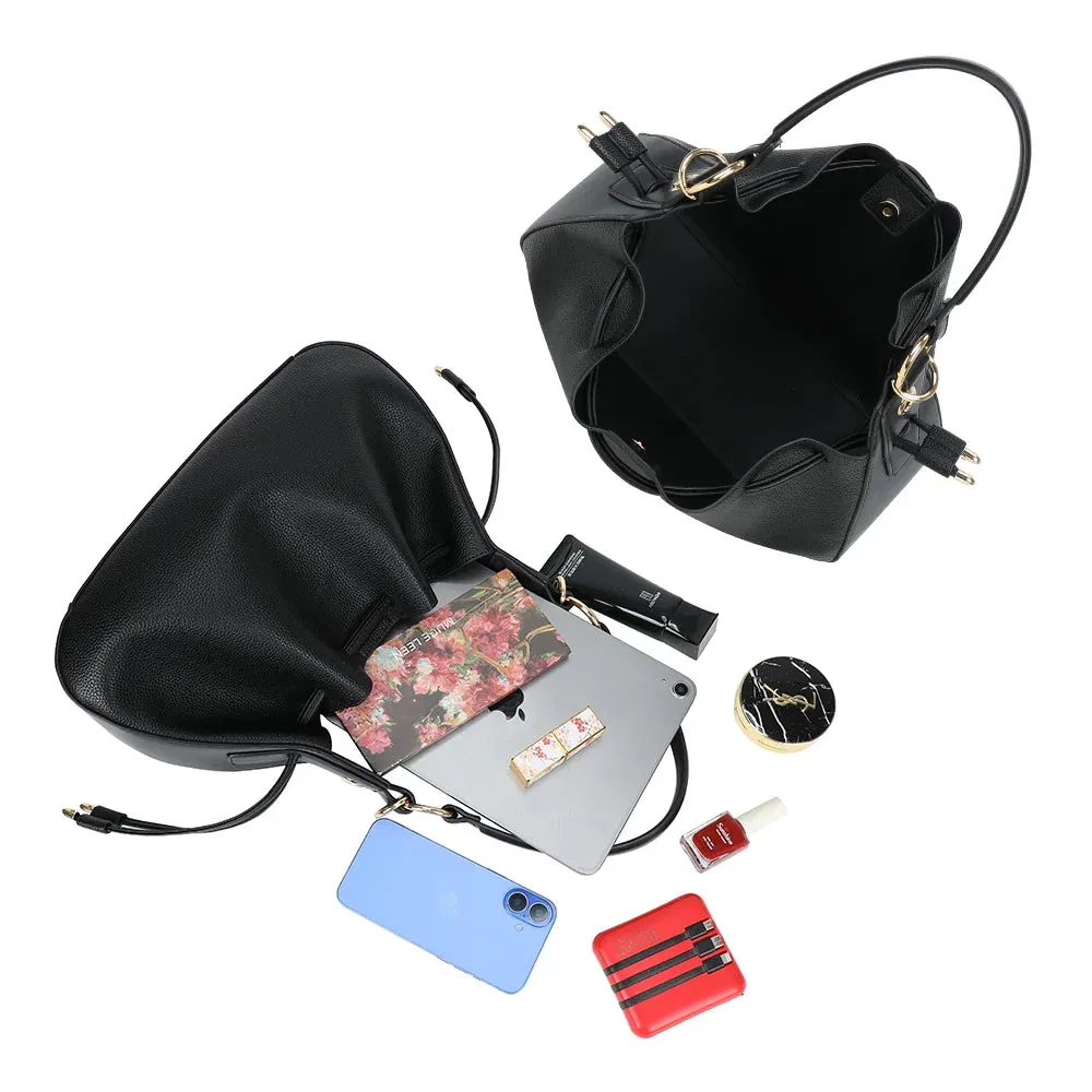 Gallantry Alma Trousse sac Taupe foncé froncé