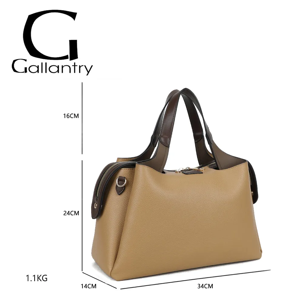 Gallantry Madison Chic sac à main Noir bicolore cuir grainé